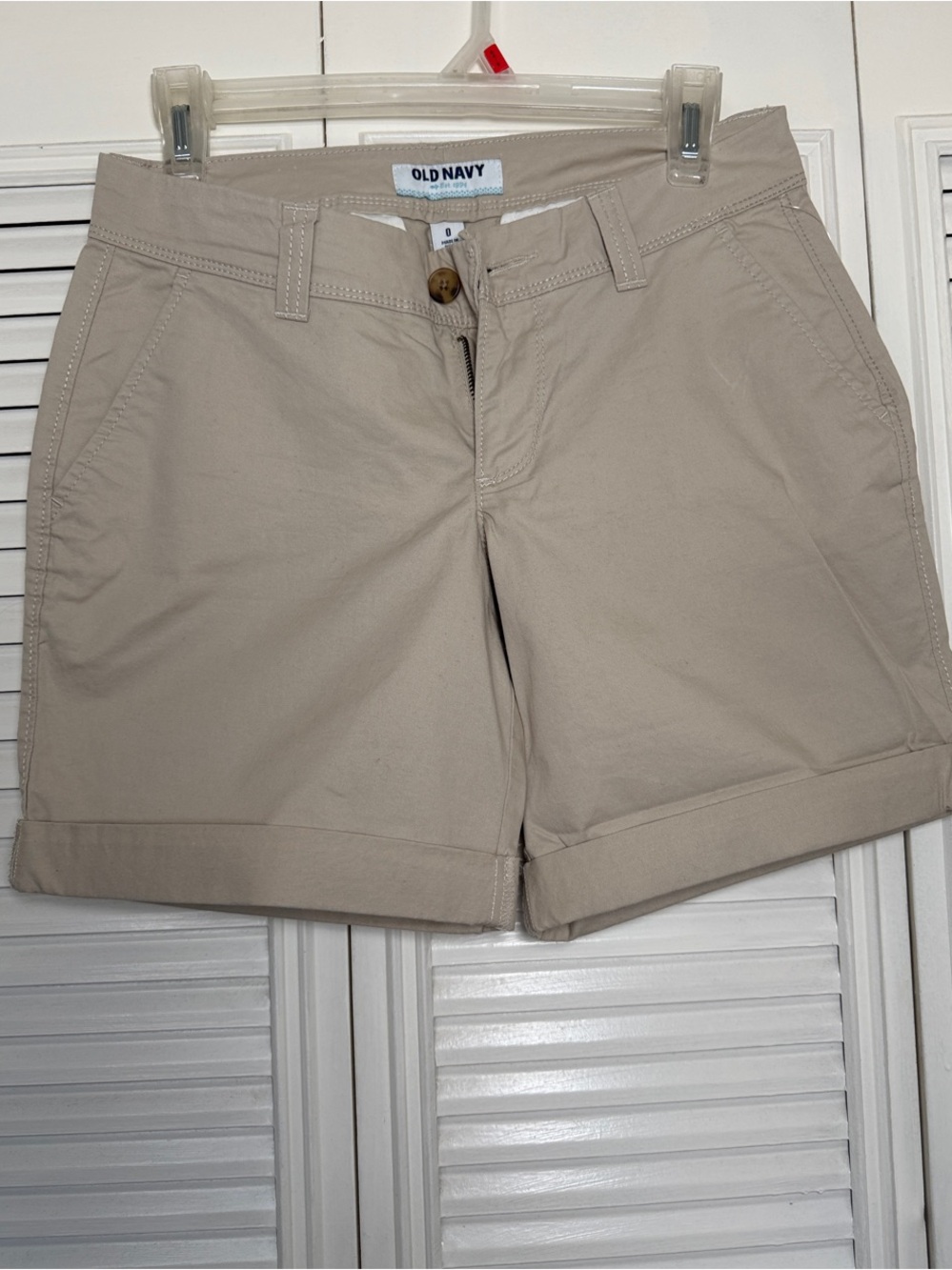 Old Navy Beige Roll-Cuff Bermuda Shorts